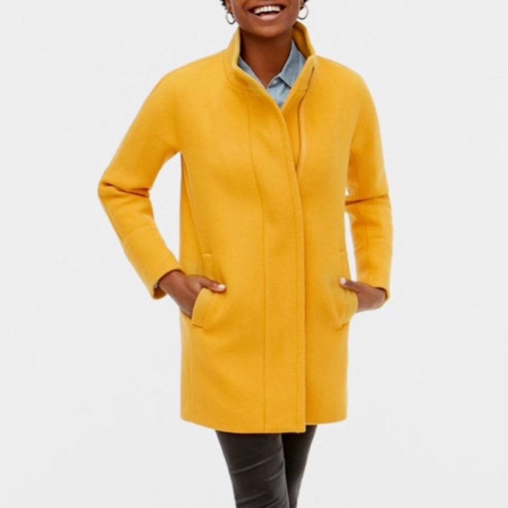 NWT  J.Crew Beautiful yellow city coat